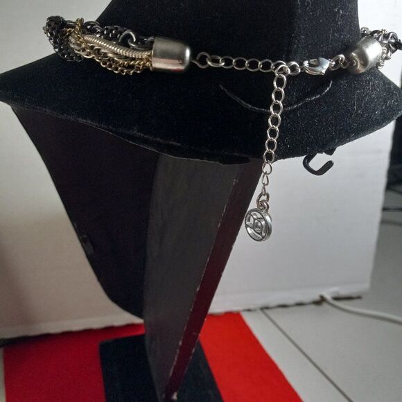 Erica Lyons Statement Multi-strand and Metals Large Black Cross Necklace - Picture 3 of 5